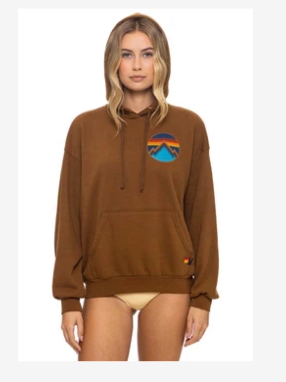 Brown Graphic Pullover Hoodie Sweatshirt